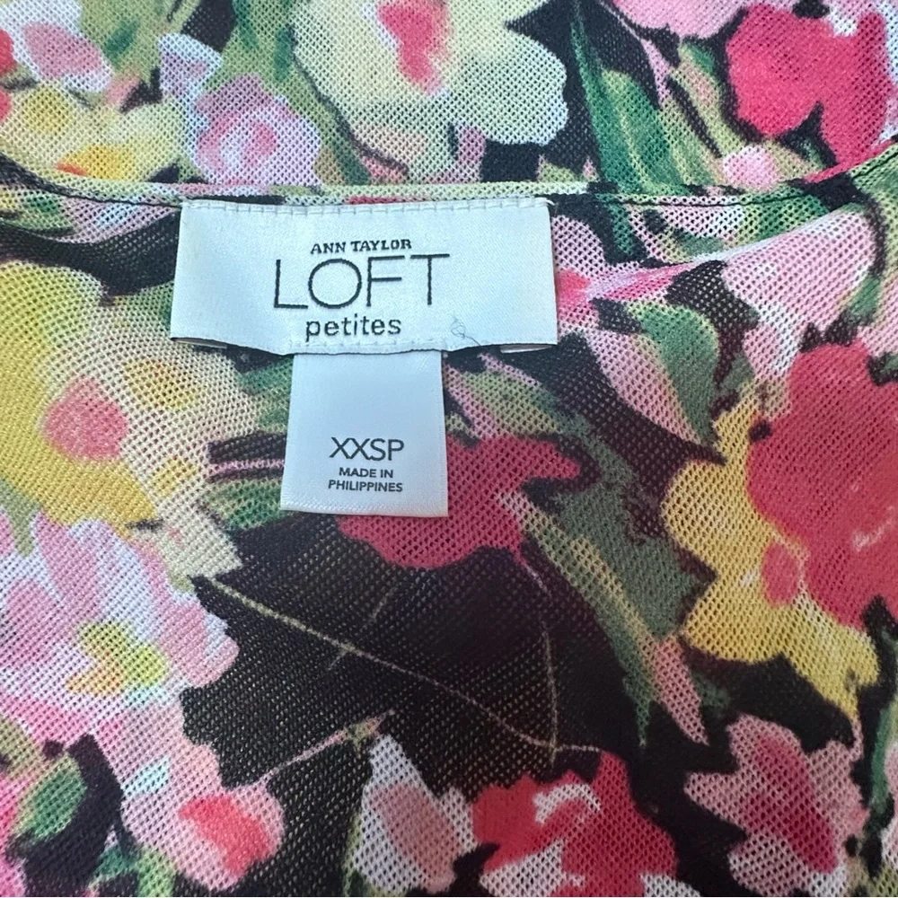 Y2K Floral Babydoll Milkmaid Mesh Top Sz XXS Floral Puff Sleeves Square Neckline